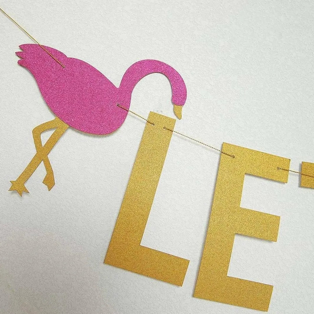 Let's Get Flocked Up Flamingo Letter Banner - Flamingo Bachelorette, Final Flamingle, Decorations, Stagetted Hen Party Banner Bach and Boujee Banners