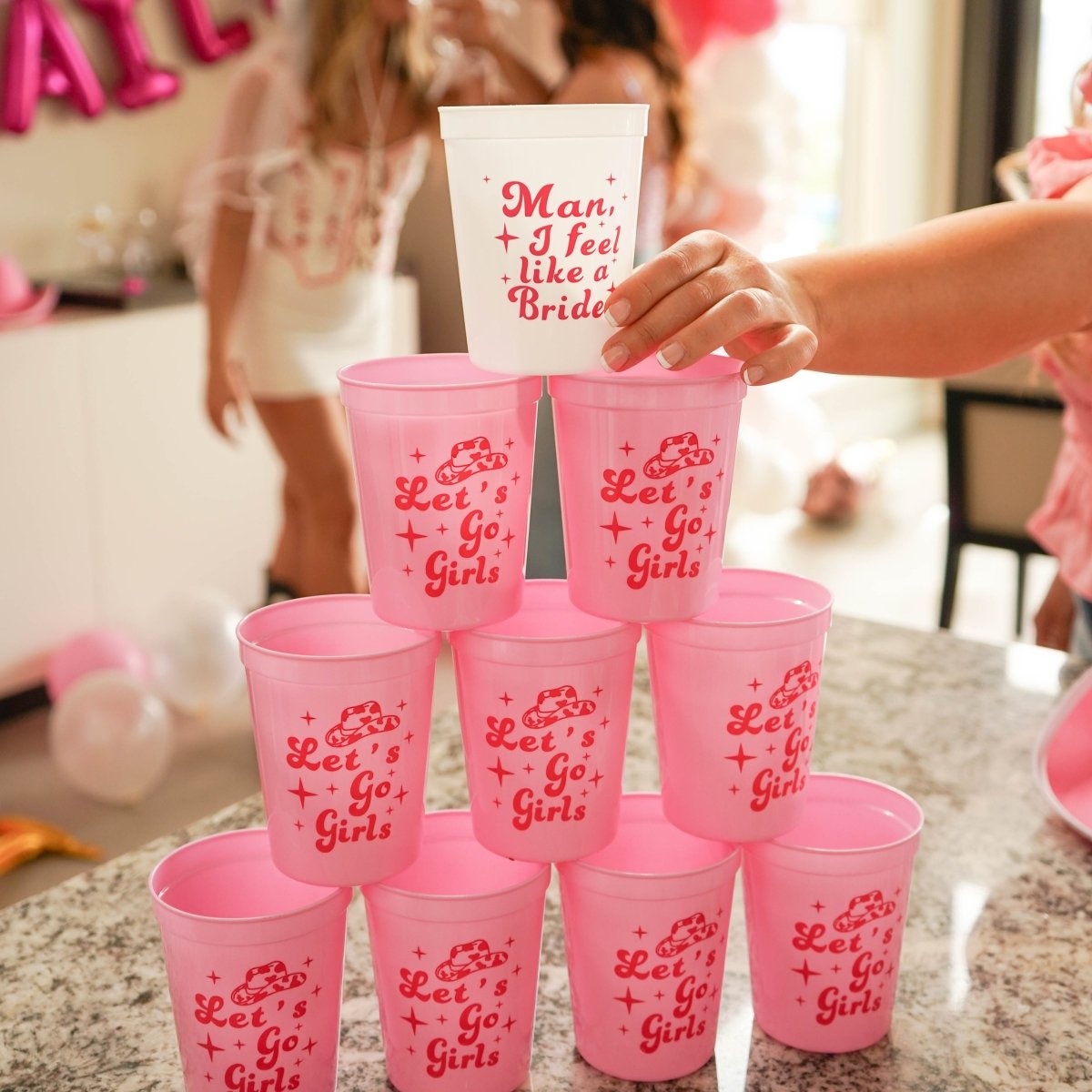 Lets Go Girls Bachelorette Cups Cowgirl Last Rodeo Theme Hen Party Favor Team Bride Bach and Boujee