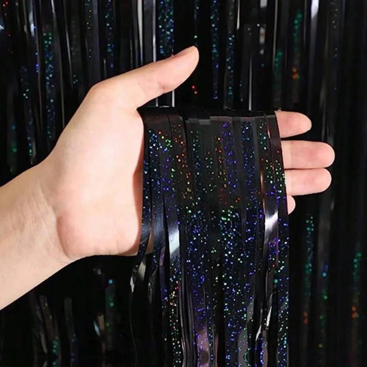Metallic Shimmer Curtain Photo Backdrop - Party Glamour Accent Bach and Boujee
