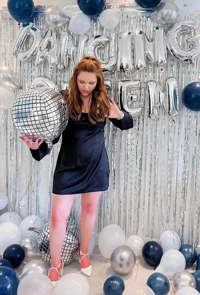 Metallic Shimmer Curtain Photo Backdrop - Party Glamour Accent Bach and Boujee
