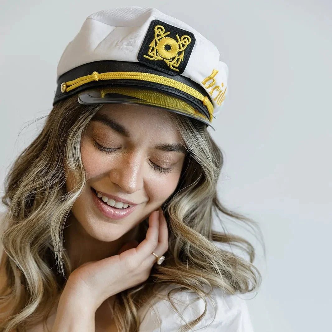 Nautical Bride Hat - Pre - Wedding Maritime Celebration Accessory Bach and Boujee