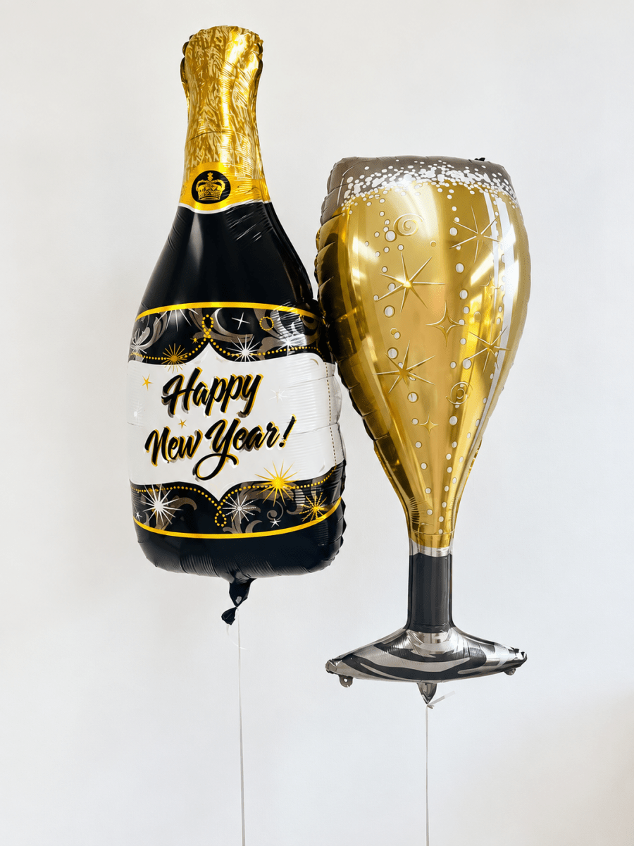 New Years Eve Champagne Balloons Bach and Boujee