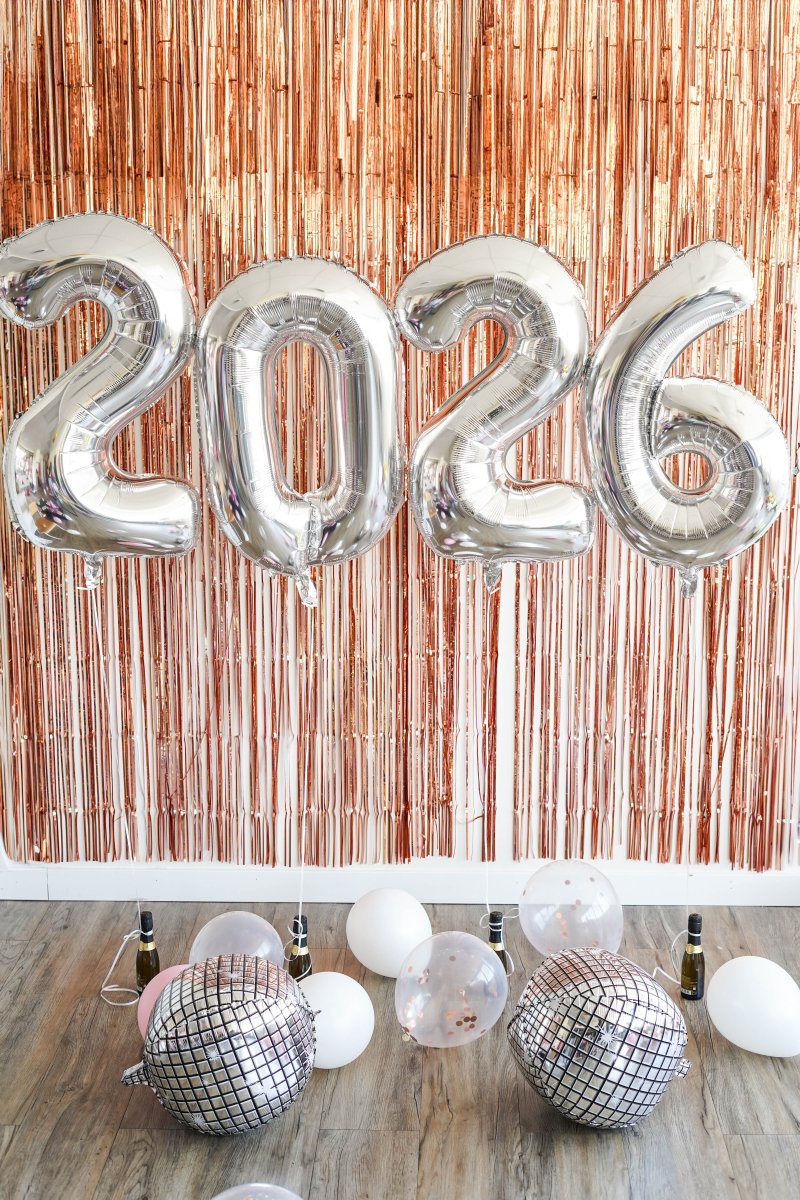 New Years Party 2026 Helium Number Balloons Bach and Boujee