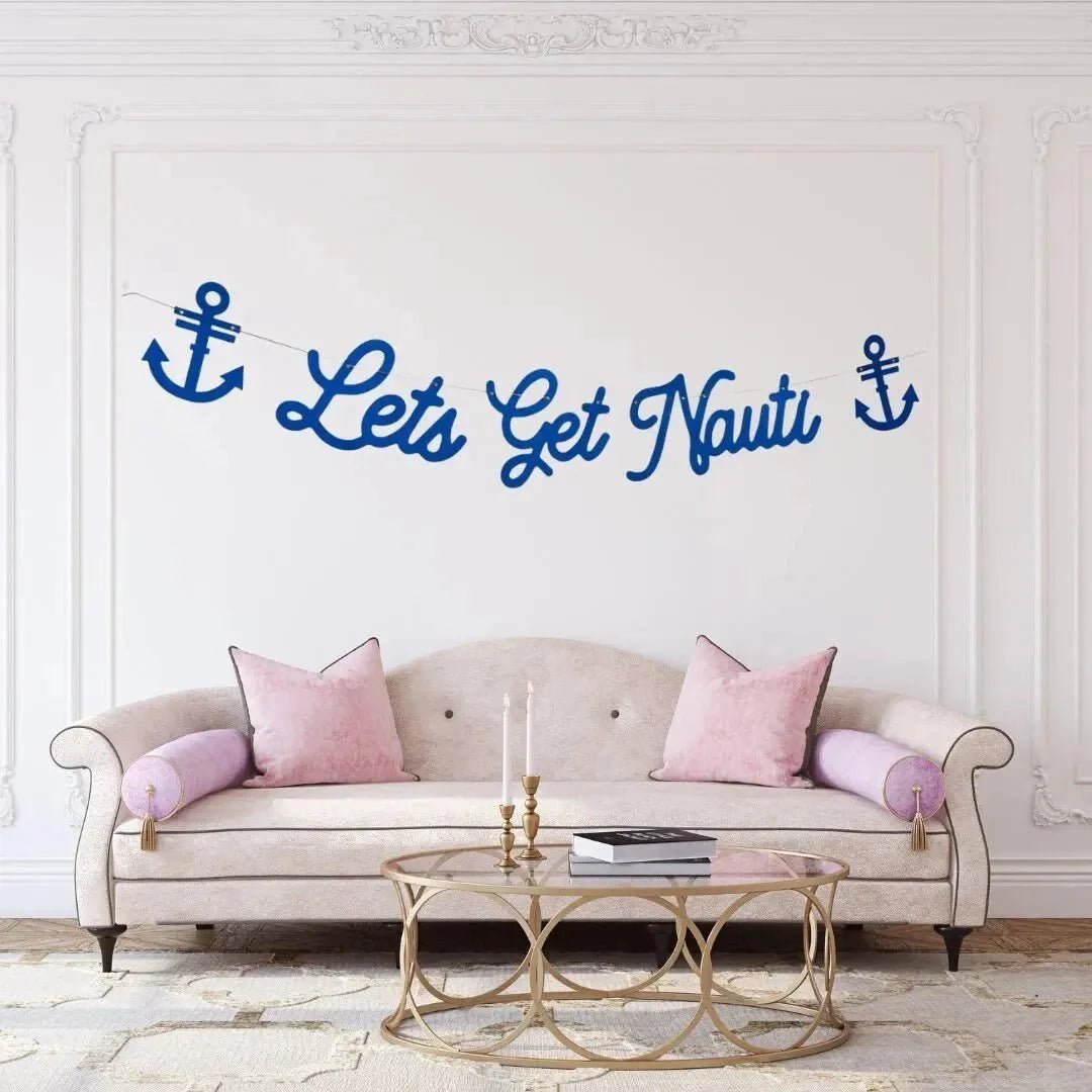 Ocean Blue Hen Party Banner - Final Voyage Maritime Theme - Let's Sail Away Bach and Boujee Banners