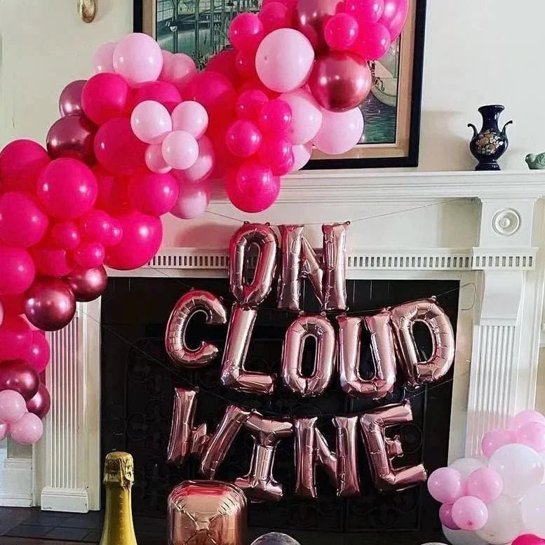 On Cloud Wine Balloon Banner - Bachelorette Party Decoration - Foil Balloon for Hen Party Bach and Boujee Balloons