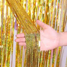 Orange Foil Fringe Curtain - Halloween Bachelorette Metallic Tinsel Backdrop Party Streamers Door Curtains Photo Backdrop forBirthday Decorations Bach and Boujee