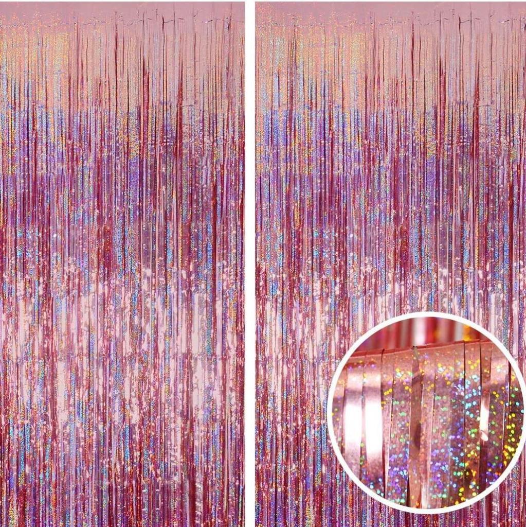 Orange Foil Fringe Curtain - Halloween Bachelorette Metallic Tinsel Backdrop Party Streamers Door Curtains Photo Backdrop forBirthday Decorations Bach and Boujee