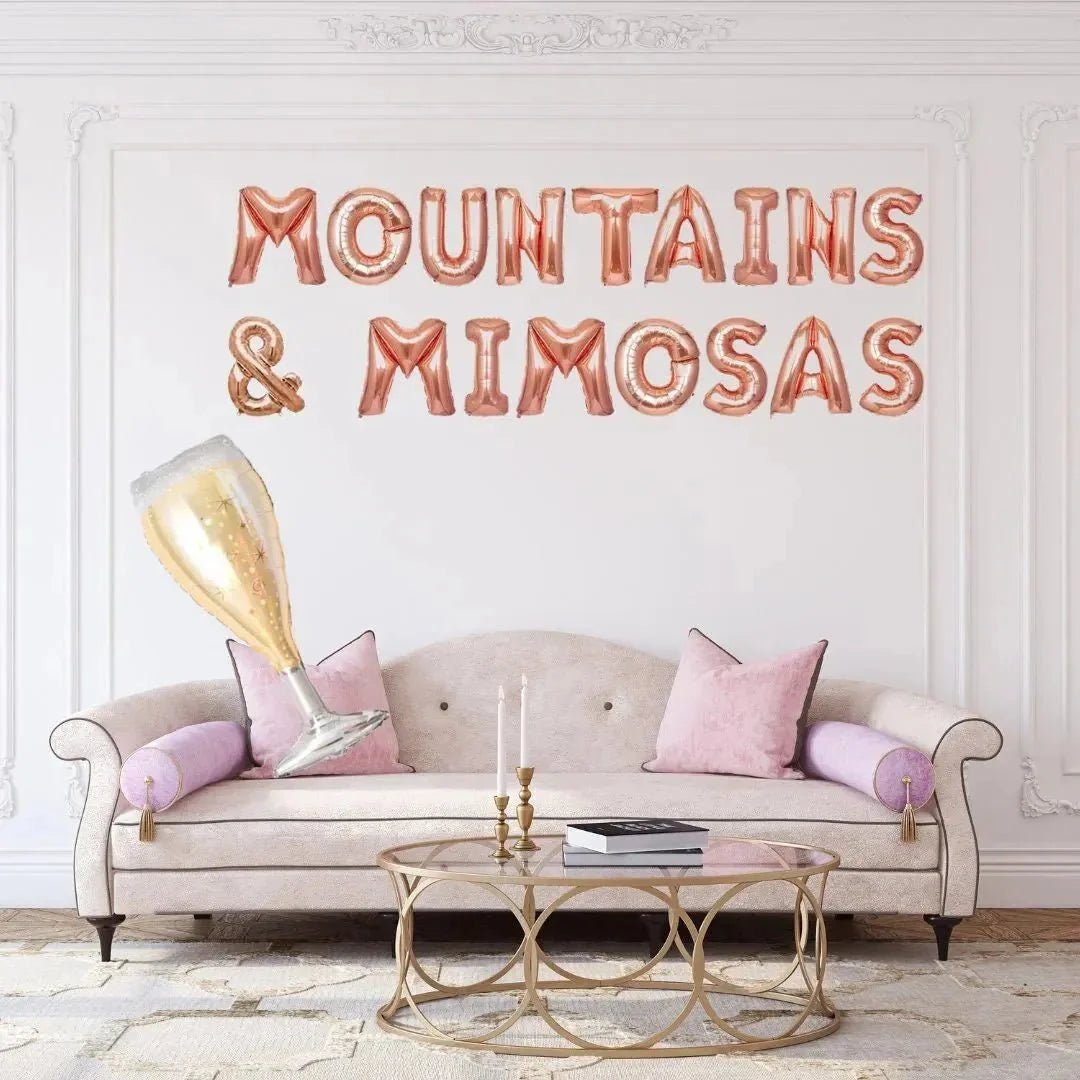 Peak Prosecco Balloon Banner - Wilderness Bride Celebration Decor Bach and Boujee Balloons