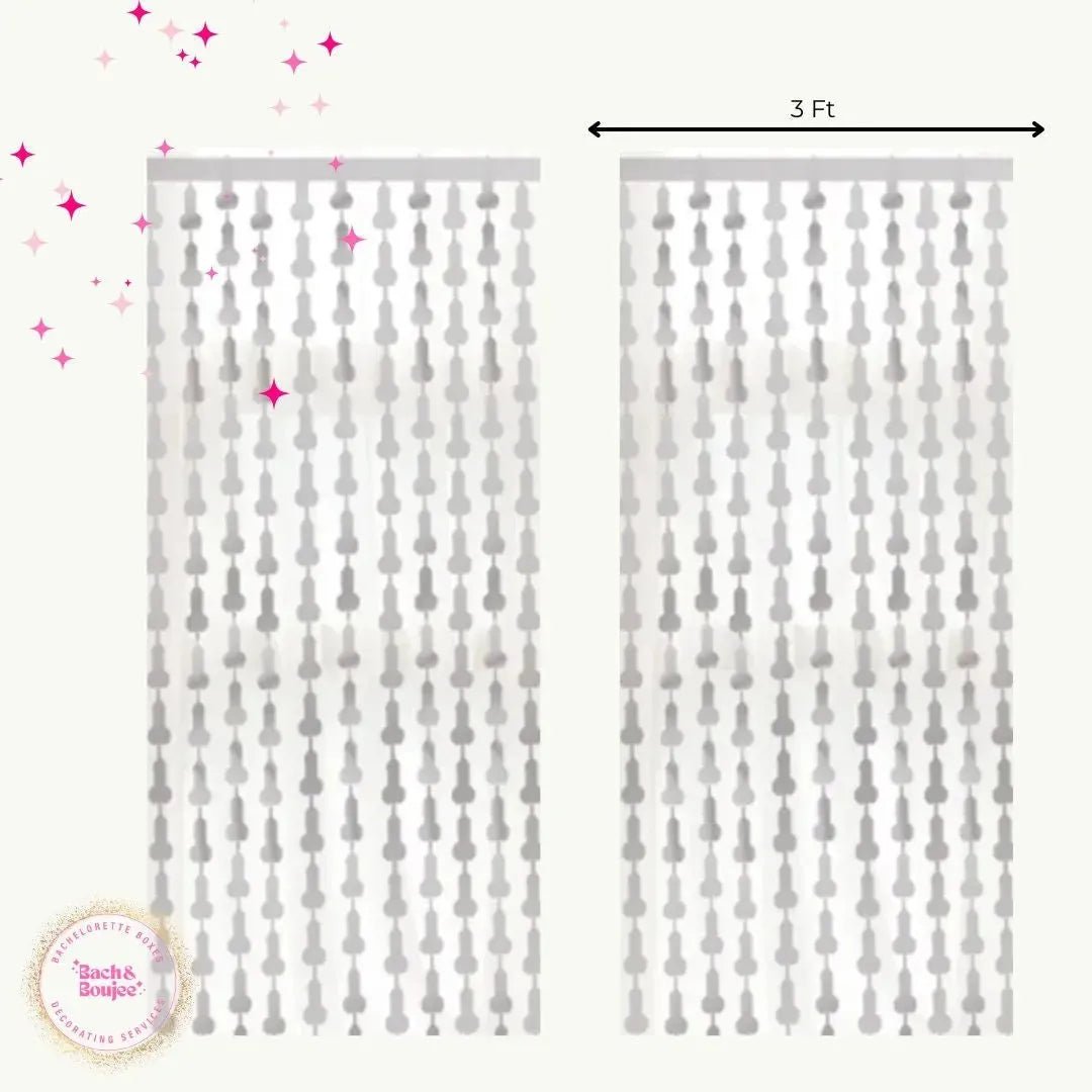 Pink Tinsel Penis Backdrop for Bachelorette Party Decorations - Same Penis Forever Theme Bach and Boujee