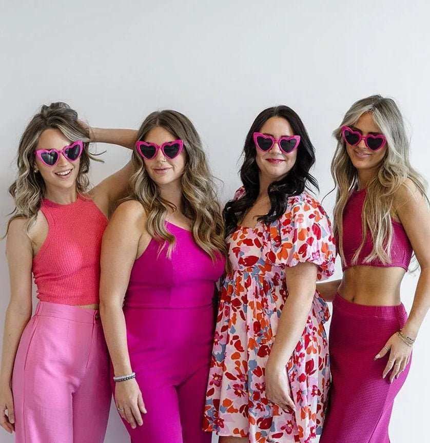 Red Heart Sunglasses Bachelorette Gift - Team Bride Bachelorette Decoration Team Hen Party Bridesmaid Sunglasses Bach and Boujee