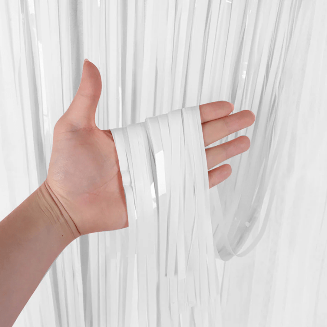 Red Tinsel Foil Curtain Bach and Boujee