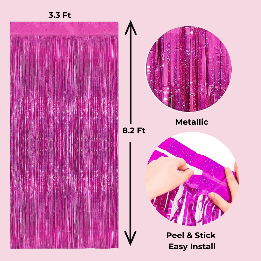 Red Tinsel Foil Curtain Bach and Boujee