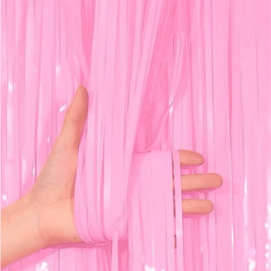 Red Tinsel Foil Curtain Bach and Boujee