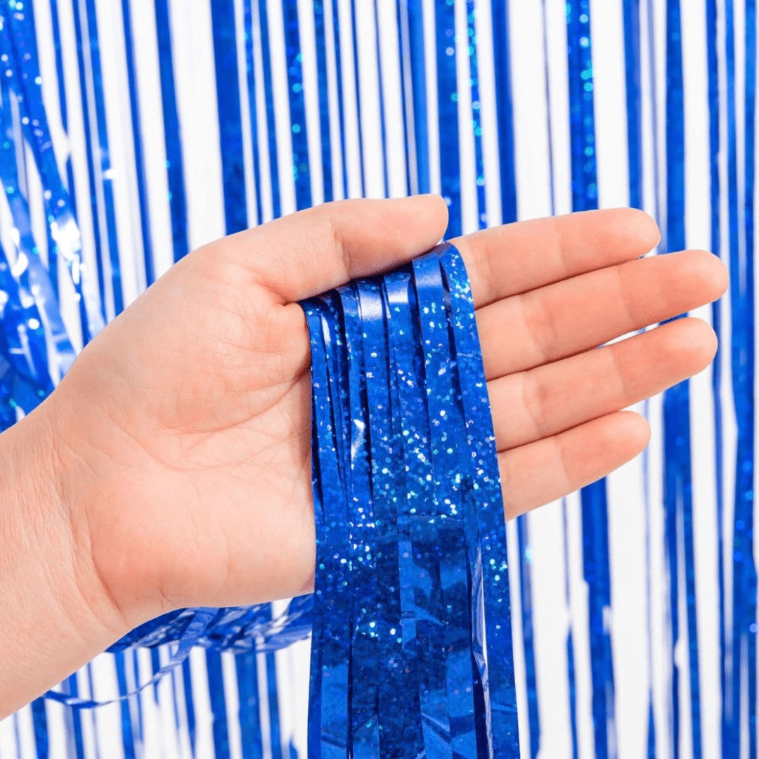 Red Tinsel Foil Curtain Bach and Boujee