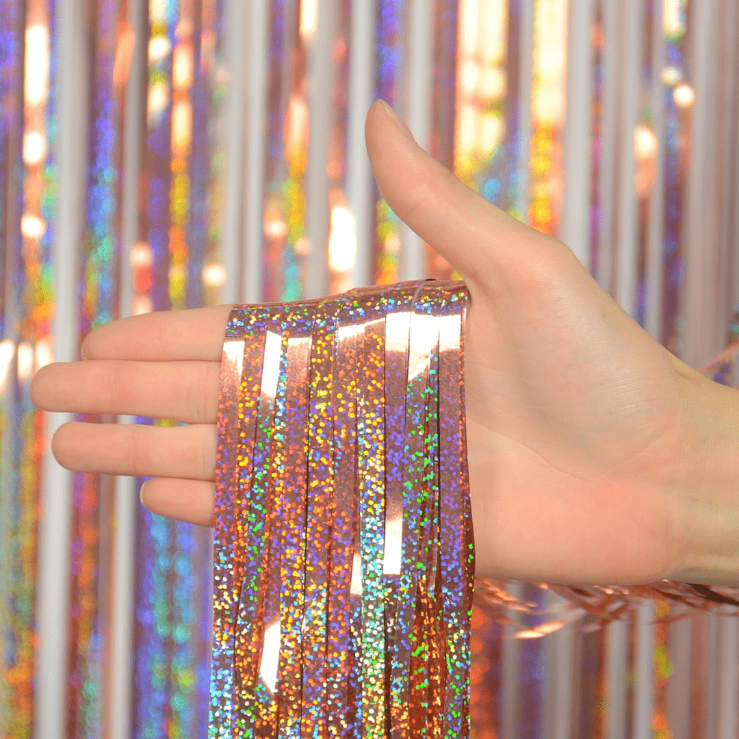 Red Tinsel Foil Curtain Bach and Boujee