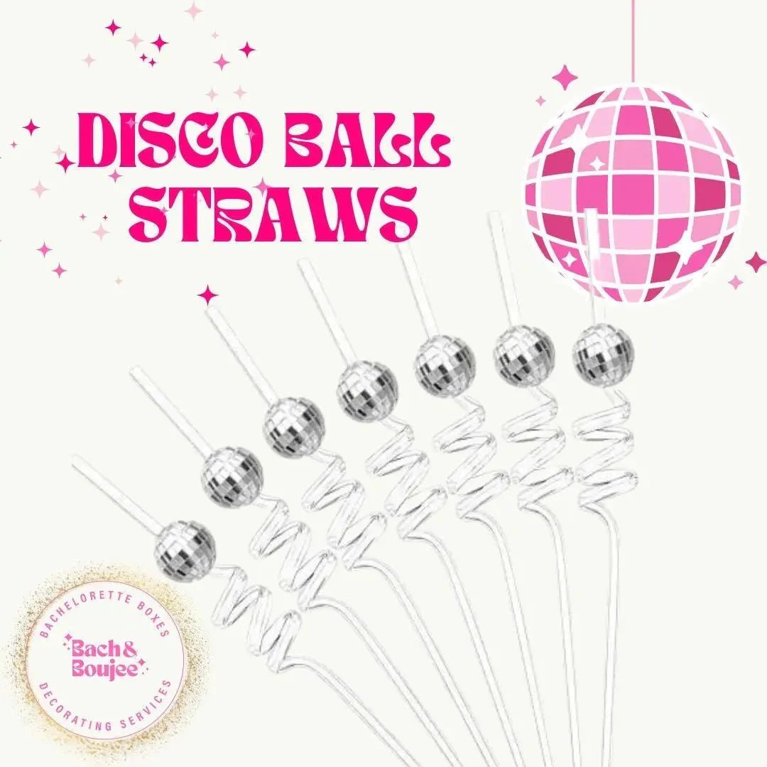Retro Disco Ball Drinking Straws: Unique Party Favors for Bachelorette Celebrations Bach and Boujee