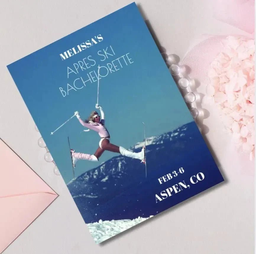 Retro Ski - Inspired Bachelorette Party Itinerary Template Bach and Boujee Invitations