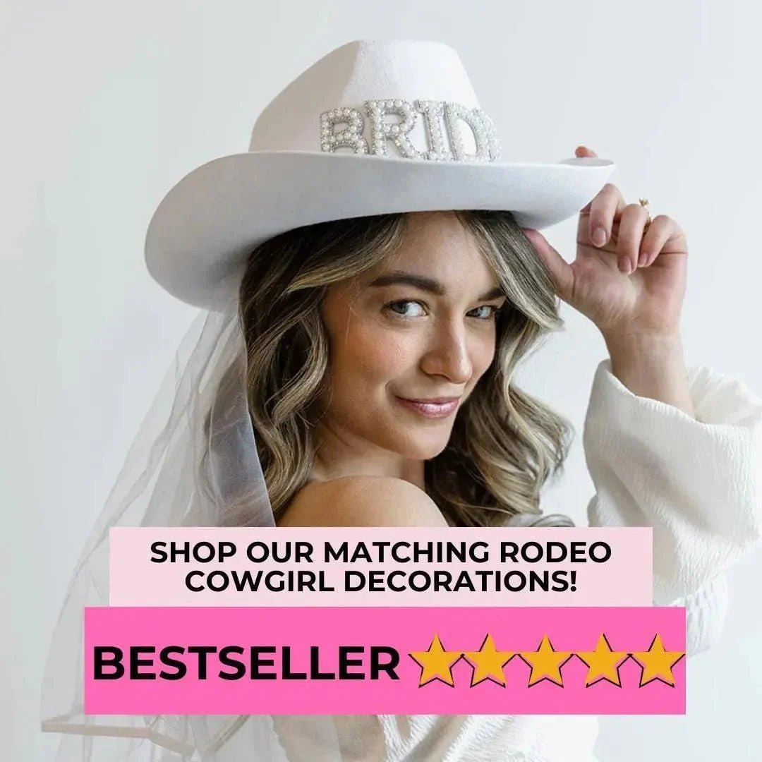 Rosy Cowgirl Hats for Hen Party | Wild West Fiesta Last Hurrah Decor Bach and Boujee