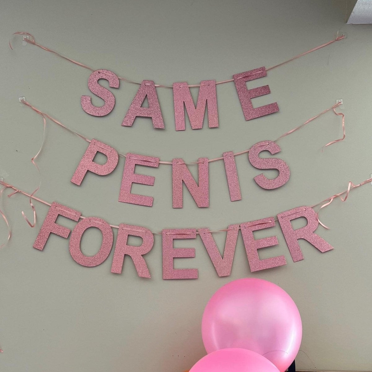Same Penis Forever Banner Bachelorette Banner - Penis Straws Naughty Decoration Bach and Boujee