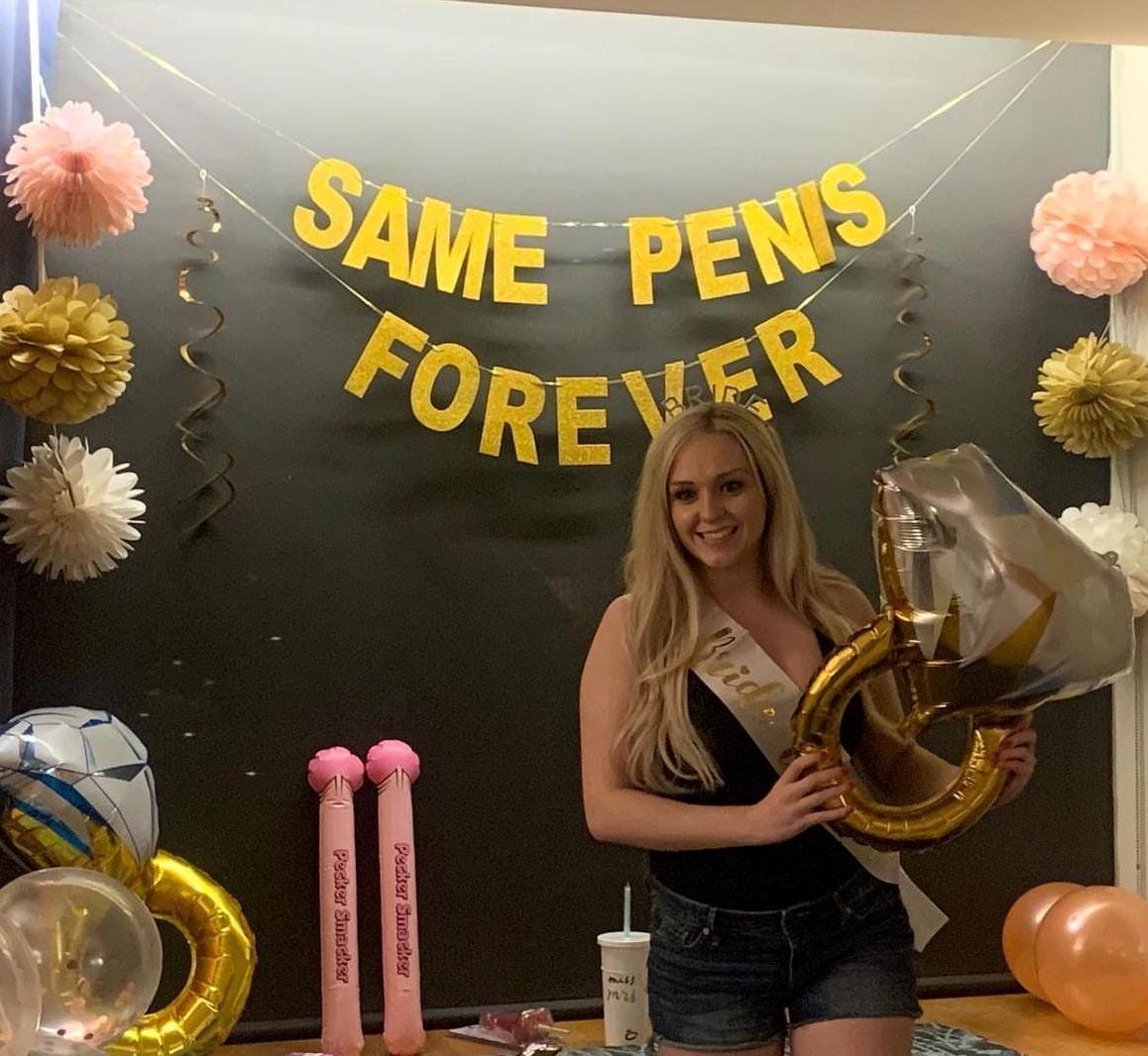 Same Penis Forever Banner Bachelorette Banner - Penis Straws Naughty Decoration Bach and Boujee