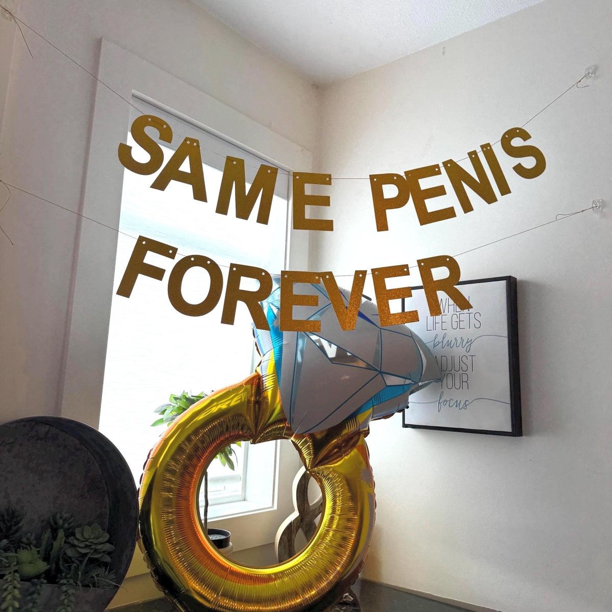Same Penis Forever Banner Bachelorette Banner - Penis Straws Naughty Decoration Bach and Boujee