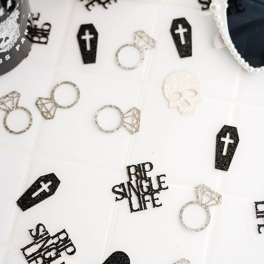 Skull Confetti Til Death Do Us Party Bachelorette - RIP Single Life Skull Bride or Die Bach and Boujee