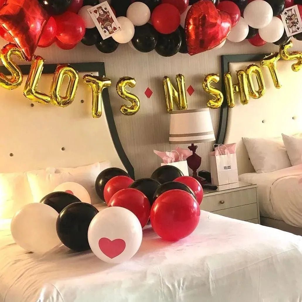 Slots and Shots Balloon Banner - Vegas Girls Trip 21st Birthday Vegas Party Decoration Vegas Before Vows Bachelorette Bach and Boujee Balloons