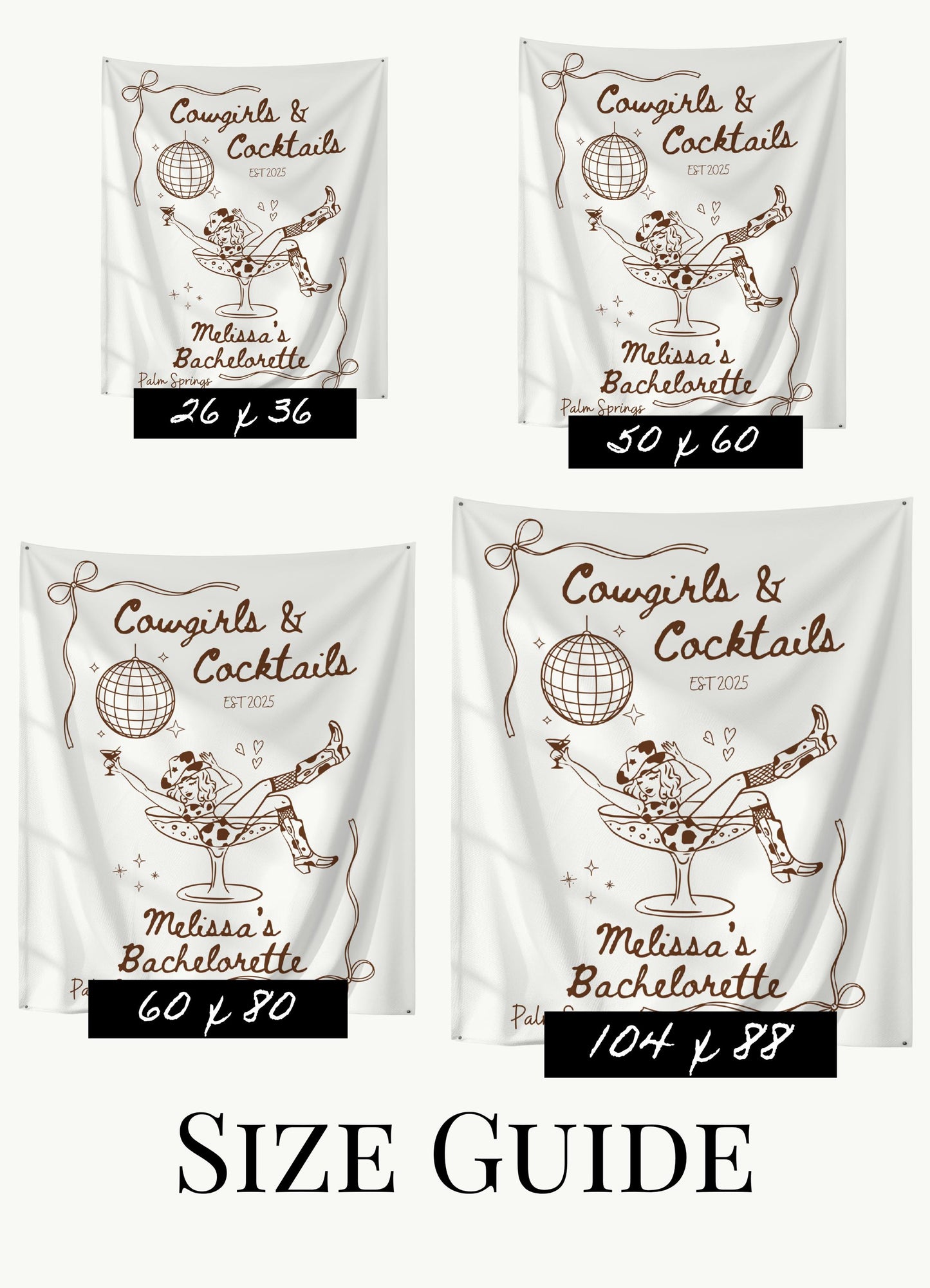 a set of four banners with a cartoon character on them