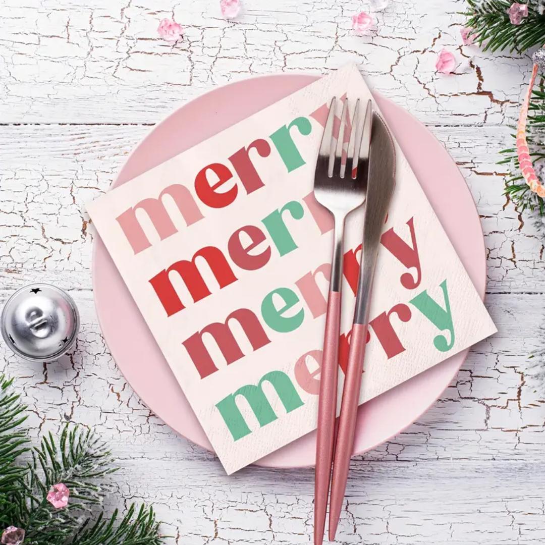 Merry Merry Merry Christmas Napkins