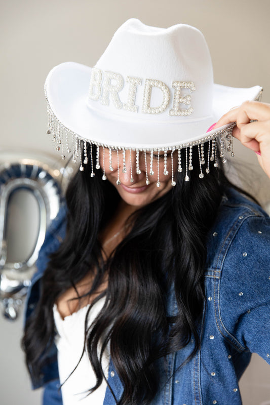 Bride Cowgirl Hat - Rhinestone
