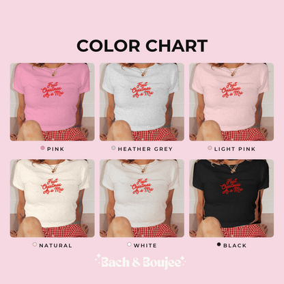 First Christmas as a Mrs Embroidered Baby Tee Shirt