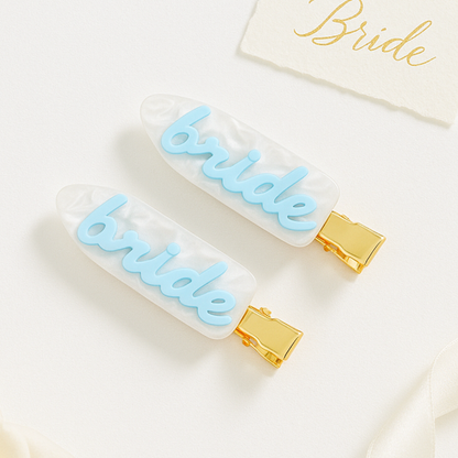 Bride Hair Slides - Something Blue