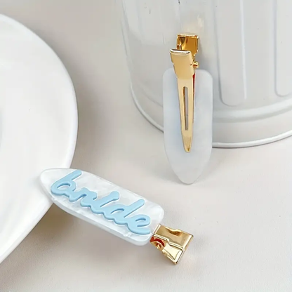 Bride Hair Slides - Something Blue