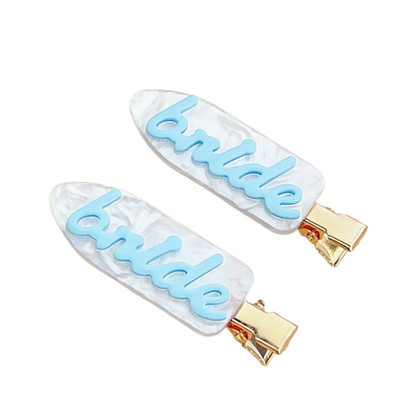 Bride Hair Slides - Something Blue