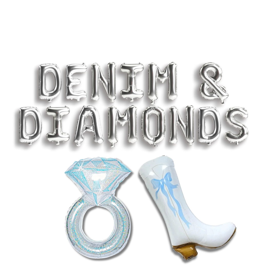 Denim & Diamonds Balloon Banner
