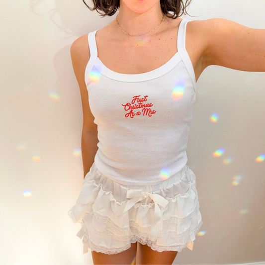 First Christmas as a Mrs Embroidered Tank Top