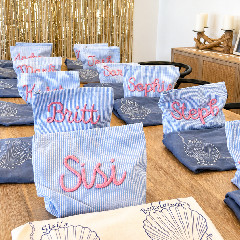 Striped Pouch Bag - Custom Name Gift Bag