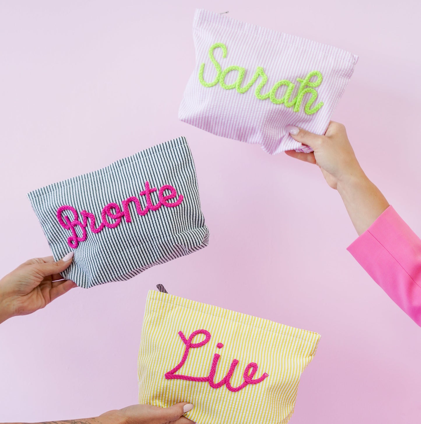 Striped Pouch Bag - Custom Name Gift Bag