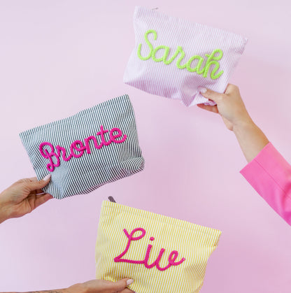 Striped Pouch Bag - Custom Name Gift Bag