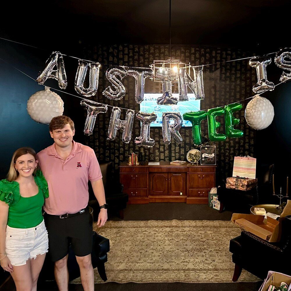 30th Thirty Golf Thir Tee Balloon Banner Bach and Boujee