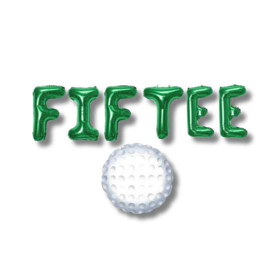 50th Golf Fif Tee Balloon Banner Bach and Boujee