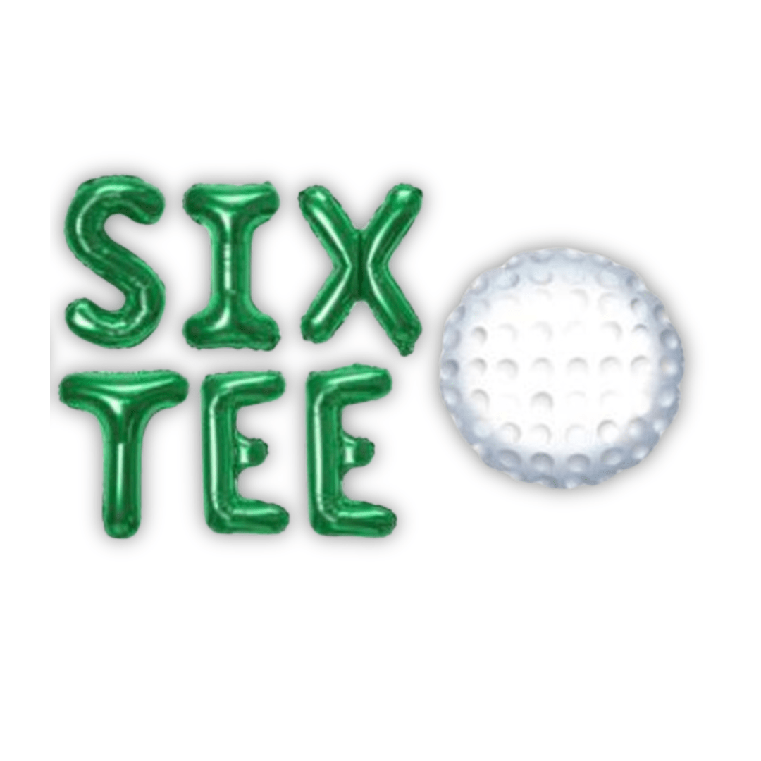 60th Golf Six - Tee Balloon Banner Bach and Boujee