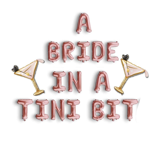 A Bride In A Tini Bit Banner - Martini Bachelorette Party Decoration Bach and Boujee