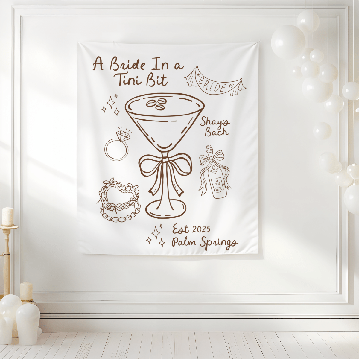 A Bride In A Tini Bit Tapestry - Olive Martini Bach and Boujee