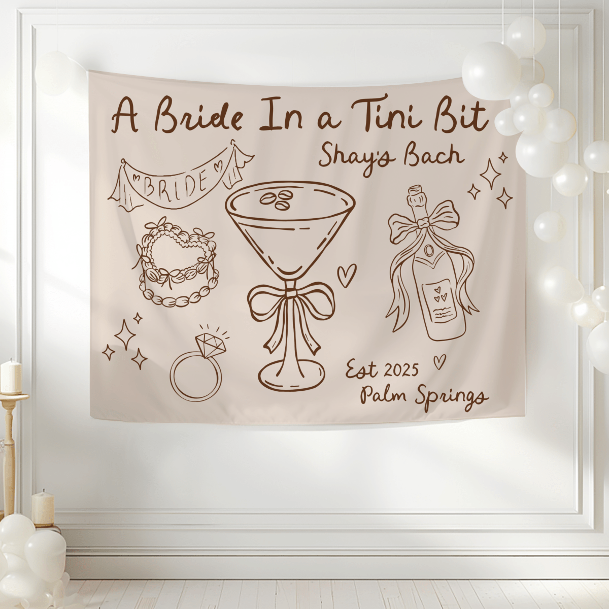 A Bride In A Tini Bit Tapestry - Olive Martini Bach and Boujee