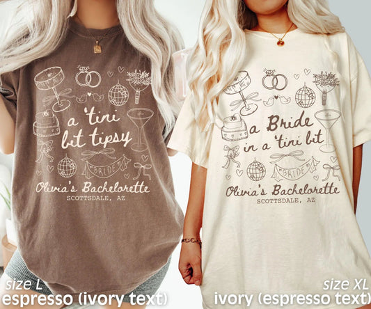 A Bride in A Tini Bit & Tini Bit Tipsy Shirt Bach and Boujee T-Shirt