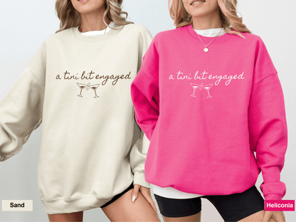 A Tini Bit Engaged Crewneck Sweater Bach and Boujee Sweatshirt