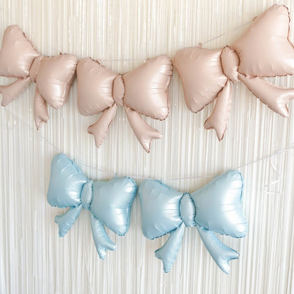 Baby Shower Bow Balloon - Girl or Boy Bow Foil Balloon Party Decoration Gender Reveal Bach and Boujee