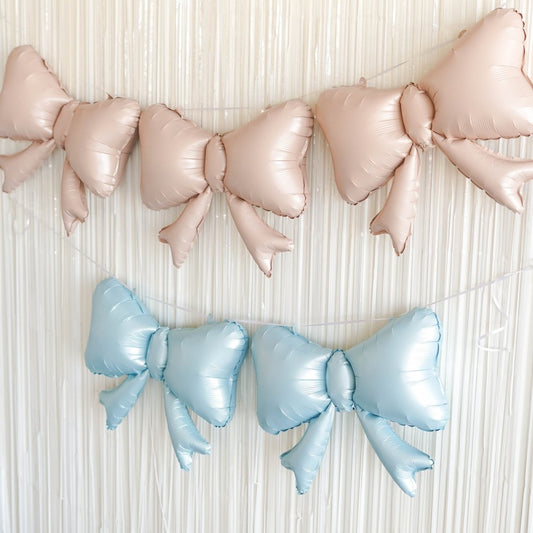 Baby Shower Bow Balloon - Girl or Boy Bow Foil Balloon Party Decoration Gender Reveal Bach and Boujee