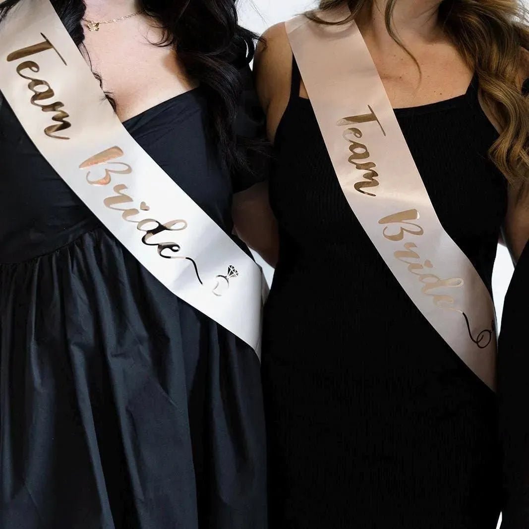 Bachelorette Sash - Team Bride Gift for Bridesmaids Pink Hen Party Bridal Shower Favor Bach and Boujee